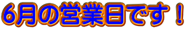６月の営業日です！